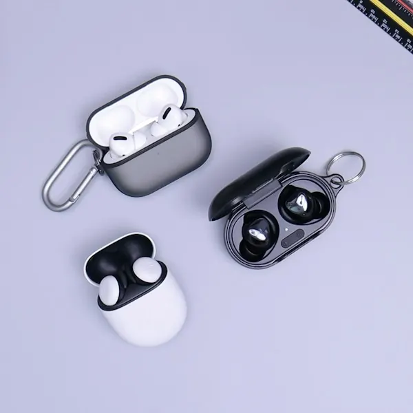 Wireless earbuds and their charging cases